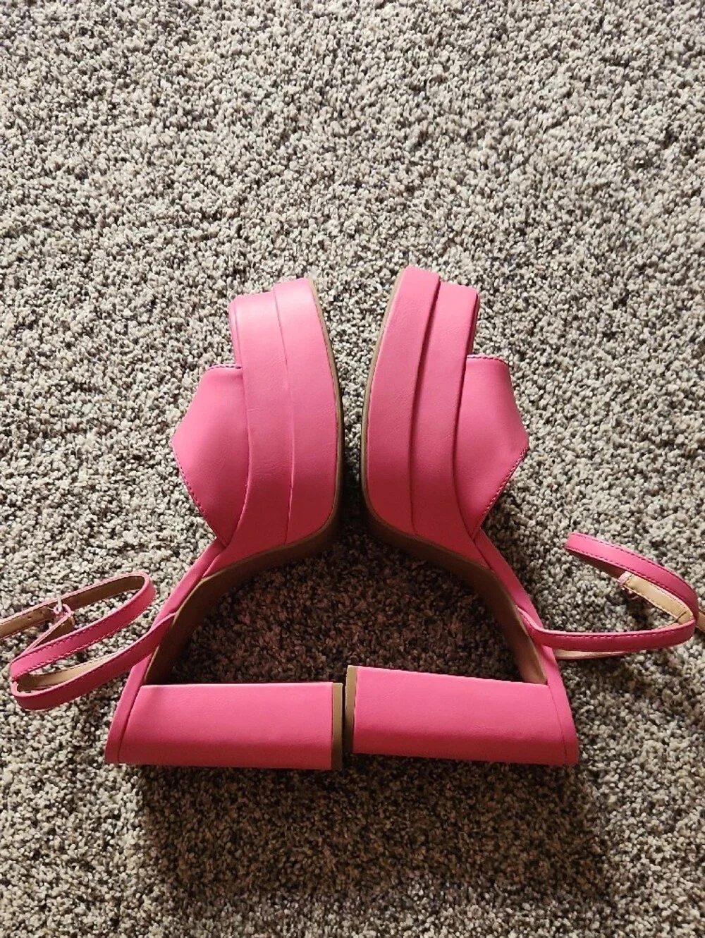 Women's Pink Platform Block Heels